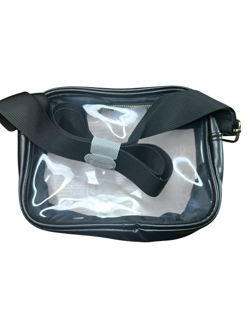 CLEAR STADIUM APPROVED CROSSBODY BAG BLACK ADJUSTABLE STRAP CONCERT FESTIVAL
